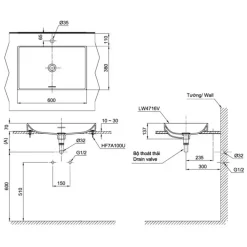 Alternative view of Chậu rửa mặt lavabo TOTO LT4716G19#MGR đặt bàn màu xám mờ 600x380 mm