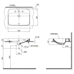 Alternative view of Chậu rửa lavabo TOTO LT5616C#XW đặt bàn màu trắng