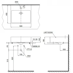 Alternative view of Chậu rửa mặt lavabo TOTO LT710CTR#W đặt bàn (New Neorest)