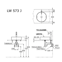 Alternative view of Chậu rửa mặt TOTO LW573JW/F#W đặt bàn hình tròn