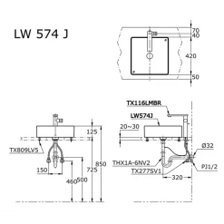 Alternative view of Chậu rửa lavabo TOTO LW574JW/F#W đặt bàn