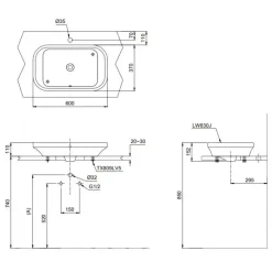 Alternative view of Chậu rửa lavabo TOTO LW630JDW/F#ASB đặt bàn xanh tro
