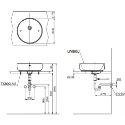 Alternative view of Chậu rửa mặt TOTO LW895JW/F#W đặt bàn hình tròn