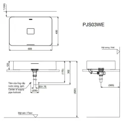 Alternative view of Chậu rửa lavabo TOTO PJS03WE đặt bàn