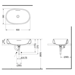 Alternative view of Chậu rửa lavabo TOTO PJS05WE#GW cẩm thạch nhân tạo