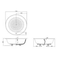 Alternative view of Bồn tắm TOTO PPY1720PTE#P ngọc trai 1.7M tròn