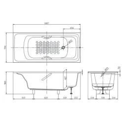 Alternative view of Bồn tắm TOTO PPY1780PE#P/DB505R-3B/TVBF411 ngọc trai 1.7M