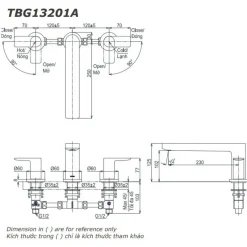 Alternative view of Vòi lavabo Toto TLG13201A nóng lạnh 3 lỗ