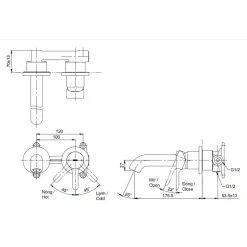 Alternative view of Vòi lavabo Toto TLS01309B nóng lạnh âm tường