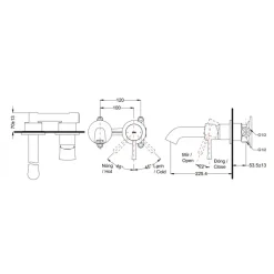 Alternative view of Vòi lavabo Toto TLS02308B nóng lạnh âm tường