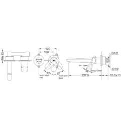 Alternative view of Vòi lavabo Toto TLS04309B nóng lạnh âm tường