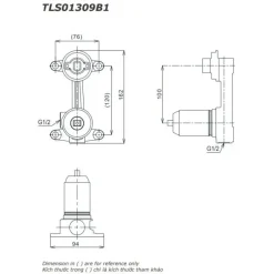 Alternative view of Vòi lavabo Toto TLS06308A/TLS01309B1 nóng lạnh âm tường