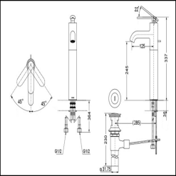 Alternative view of Gật gù nóng lạnh TOTO DL345A1R cổ cao