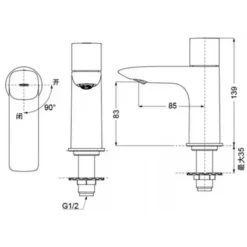 Alternative view of Vòi gật gù nóng lạnh TOTO TLG04101B màu đen mờ