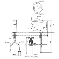 Alternative view of Vòi gật gù nóng lạnh TOTO TLG04301B#MBL màu đen mờ