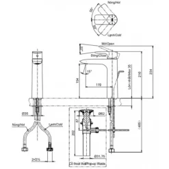 Alternative view of Vòi lavabo TOTO TLG04304B#PFG nóng lạnh thân cao vừa vàng pháp bóng