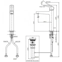 Alternative view of Vòi lavabo TOTO TLG10303B#PFG nóng lạnh thân cao vừa vàng pháp bóng
