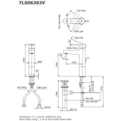 Alternative view of Vòi lavabo TOTO TLS06303V nóng lạnh thân cao vừa