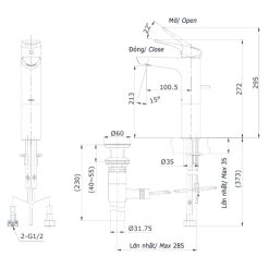 Alternative view of Gật gù nóng lạnh TOTO TTLR301FV-1R cổ cao