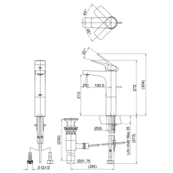 Alternative view of Gật gù nóng lạnh TOTO TTLR302FV-1 cổ cao