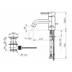 Alternative view of Vòi gật gù nóng lạnh TOTO TX115LESBR