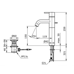 Alternative view of Gật gù nóng lạnh TOTO TX116LESV4N cổ cao