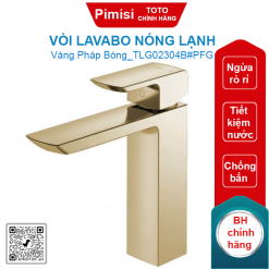 Vòi lavabo TOTO TLG02304B#PFG nóng lạnh thân cao vừa vàng pháp bóng
