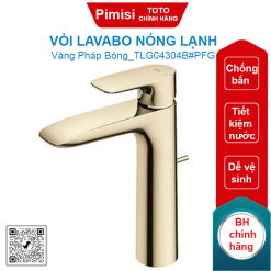 Vòi lavabo TOTO TLG04304B#PFG nóng lạnh thân cao vừa vàng pháp bóng