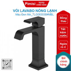 Vòi lavabo TOTO TLG08303B#MBL nóng lạnh thân cao vừa màu đen mờ