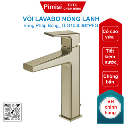 Vòi lavabo TOTO TLG10303B#PFG nóng lạnh thân cao vừa vàng pháp bóng