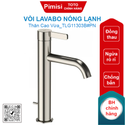 Vòi lavabo TOTO TLG11303B#PN nóng lạnh thân cao vừa