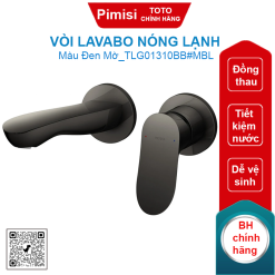 Vòi lavabo Toto TLG01310BB#MBL nóng lạnh âm tường đen mờ