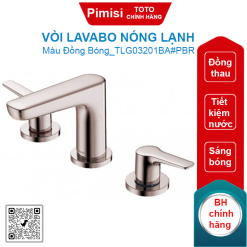 Vòi lavabo Toto TLG03201BA#PBR nóng lạnh 3 lỗ đồng bóng