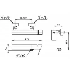 Alternative view of Củ sen tắm COTTO CT2012A Square nóng lạnh
