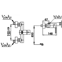 Alternative view of Củ sen tắm COTTO CT2047A nóng lạnh