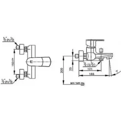 Alternative view of Củ sen tắm COTTO CT2052A Lario nóng lạnh