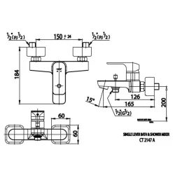 Alternative view of Củ sen tắm COTTO CT2147A Scirocco nóng lạnh