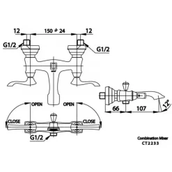 Alternative view of Củ sen tắm COTTO CT2233 nóng lạnh