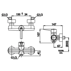 Alternative view of Củ sen tắm COTTO CT2264A nóng lạnh