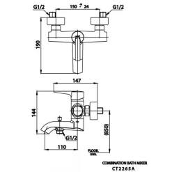 Alternative view of Củ sen tắm COTTO CT2265A nóng lạnh