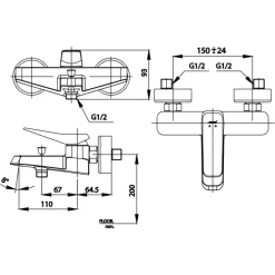 Alternative view of Củ sen tắm COTTO CT2305A Xposh nóng lạnh