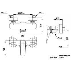 Alternative view of Củ sen tắm COTTO CT2306A nóng lạnh