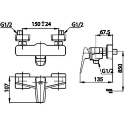 Alternative view of Củ sen tắm COTTO CT2326A nóng lạnh