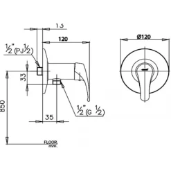 Alternative view of Củ sen tắm COTTO CT372A(HM) lạnh
