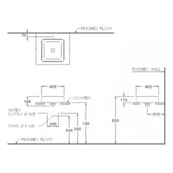 Alternative view of Chậu rửa mặt COTTO C003417 đặt bàn Sensation Square