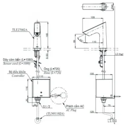 Alternative view of Vòi lavabo cảm ứng TOTO TLE27002V tự động