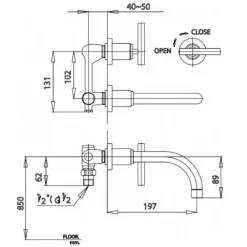 Alternative view of Vòi lavabo COTTO CT105C20 Cross lạnh gắn tường