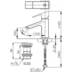 Alternative view of Vòi lavabo COTTO CT202A Square nóng lạnh