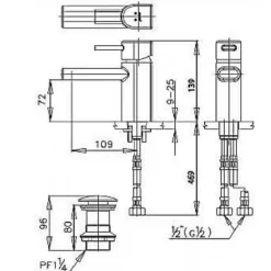 Alternative view of Vòi lavabo COTTO CT2043A Enrico nóng lạnh