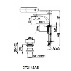 Alternative view of Vòi lavabo COTTO CT2142AE nóng lạnh
